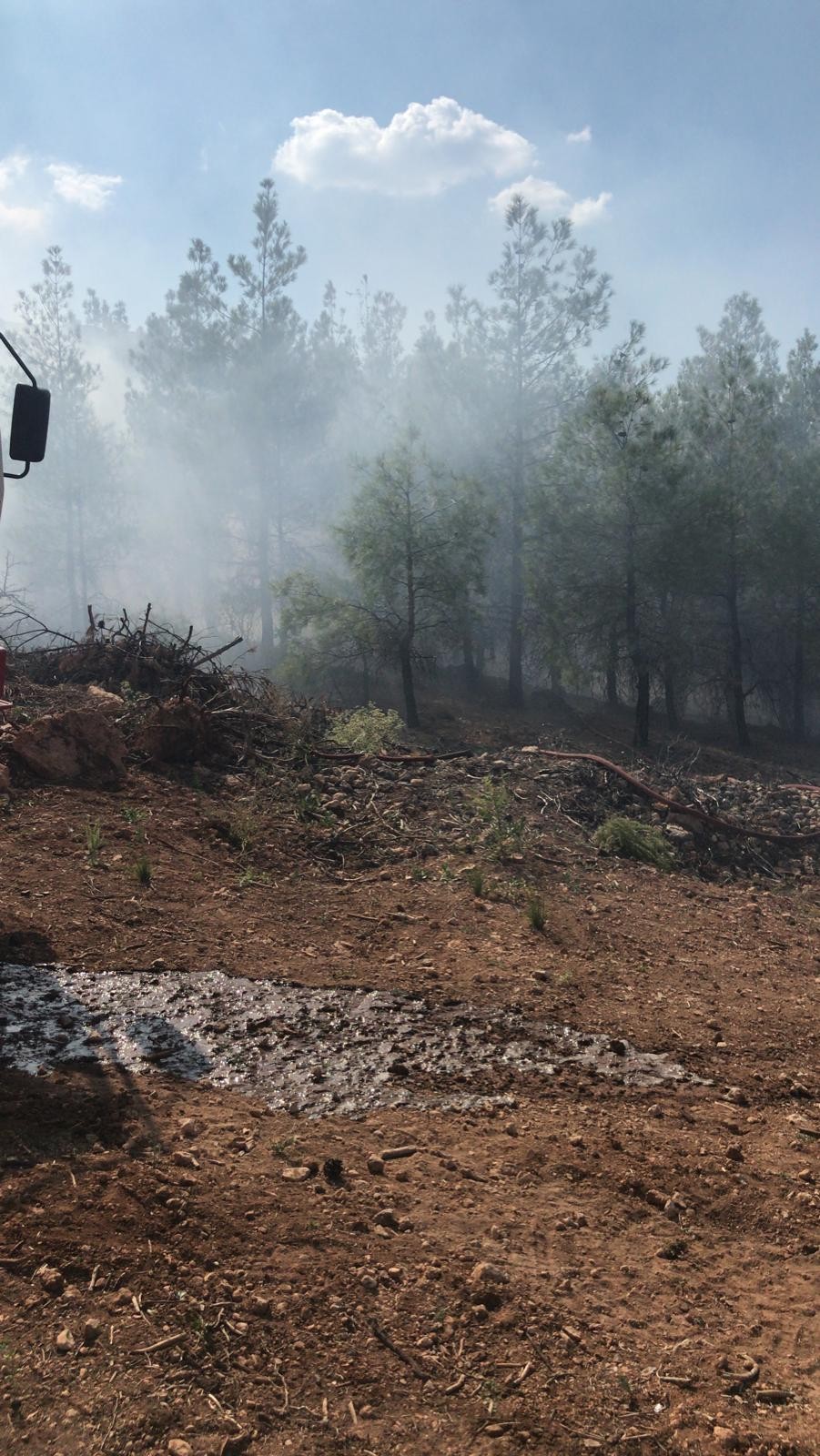 Denizli’nin Çal ilçesinde çıkan yangına müdahale eden orman işçisi, dumandan zehirlenmesi sonucu hastaneye kaldırıldı.