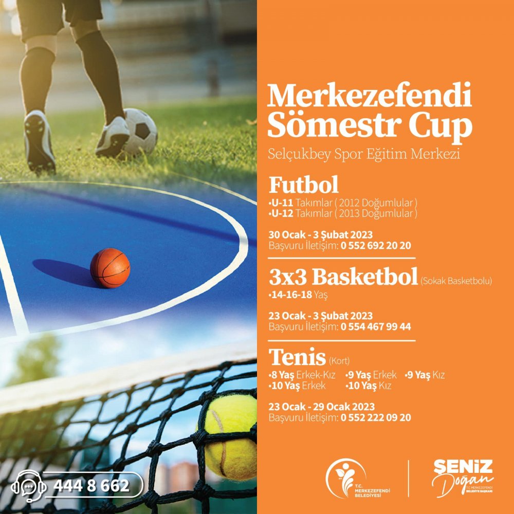 Merkezefendi Belediyesi, öğrenciler için okullara verilen yarıyıl tatil döneminde futbol, tenis ve basketbol turnuvaları düzenleyecek.