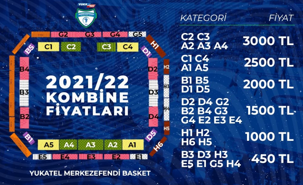 Basketbol Süper Lig'inde mücadele eden temsilcimiz Yukatel Merkezefendi Belediyesi Denizli Basket'in bu dönemki maçları için iç saha kombine satışları biletinial.com sitesi üzerinden başladı.