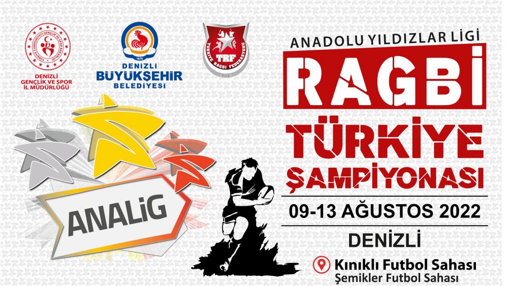 Türk Sporunun altyapısı için Gençlik ve Spor Bakanlığı tarafından uygulanan Anadolu Yıldızlar Liginde Ragbi Türkiye Finalleri 09-13 Ağustos 2022 tarihlerinde Denizli’nin ev sahipliğinde yapılacak.